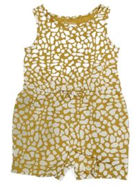 Hořčicový bavlněný kraťasový overal s flíčky Primark