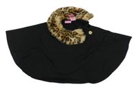 Černé teplákové pončo s kožíškem 