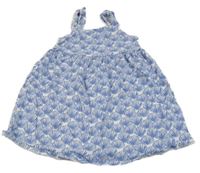 Bílo-modré vzorované bavlněné šaty George