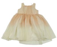 Bílo-světlerůžové tylové šaty H&M