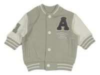 Šedo-bílá baseballová mikina s výšivkou Next