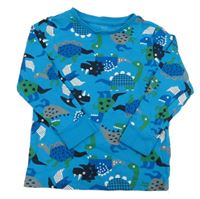 Modré triko s dinosaury C&A