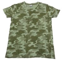 Zeleno-khaki army vzorované  tričko Y.F.K.
