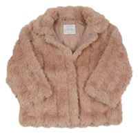 Růžová kožešinová podšitá bunda Primark