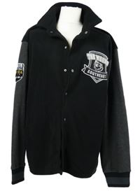 Pánská černo-šedá fleecová bunda s výšivkou Infinity