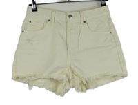 Dámské smetanové riflové roztřepené kraťasy s prošoupáním a vysokým pasem Denim Co.