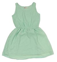 Mátové puntíkaté šifonové šaty H&M
