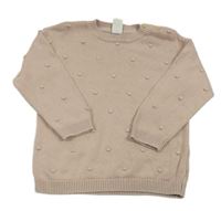 Pudrový 3D puntíkatý svetr H&M