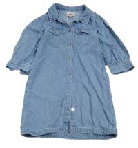 Nové - Modré riflové propínací košilové šaty Only