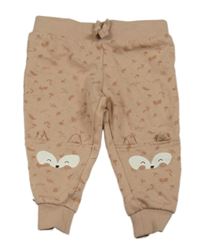 Světlerůžové tepláky s listy a liškami Primark