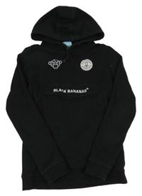 Černá mikina s nášivkou a kapucí Black bananas
