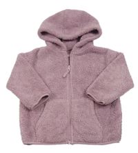 Starorůžová chlupatá propínací mikina s kapucí Next