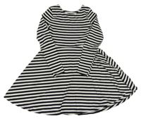 Bílo-černé pruhované šaty s kolovou sukní H&M