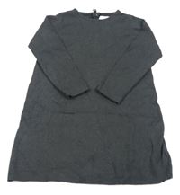 Tmavošedé svetrové šaty se zipem Zara