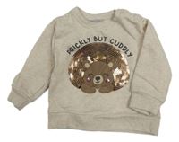 Béžová mikina s medvědem 