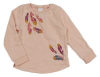 Světlerůžová mikina s peříčky C&A