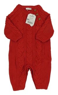 Nové - červený vzorovaný pletený overal Next