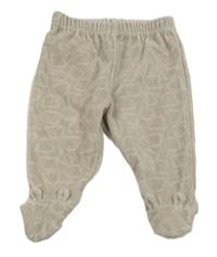 Světlehnědé sametové polodupky s medvídky 