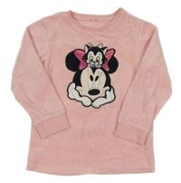 Světlerůžová sametová pyžamová mikina s Minnie Disney