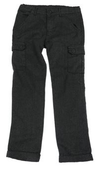 Černo-šedé kostkované teplákové kalhoty s kapsami Topolino