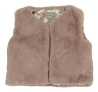 Starorůžová kožešinová podšitá vesta Primark