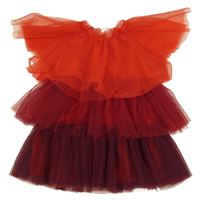 Červeno-vínové plisované tylové slavnostní šaty H&M