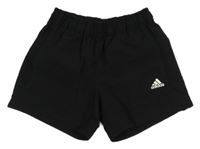Černé šusťákové sportovní funkční kraťasy s logem Adidas