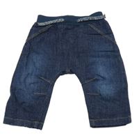 Tmavomodré baggy rifle s úpletový pasem George