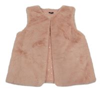Růžová kožešinová podšitá vesta Kiabi