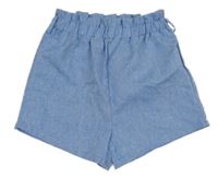 Světlemodré melírované paper bag kraťasy Shein