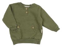 Khaki mikina s knoflíky