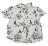 Bílá košile s palmami H&M