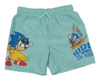 Světlemodré plážové kraťasy se Sonicem 