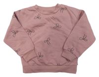 Starorůžová mikina s mašlemi Primark