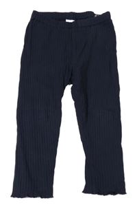 Tmavomodré žebrované legíny H&M