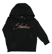 Černá mikina s logem a kapucí zn. Skechers 