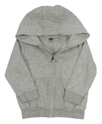 Šedá melírovaná propínací mikina s kapucí zn. F&F