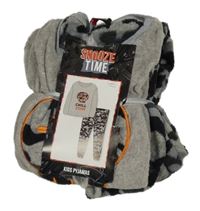 Nové - Šedo-army chlupaté pyžamo s nápisem Sooze Time