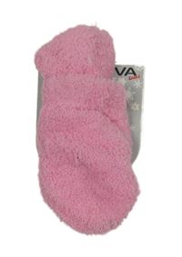Nové - Růžové chlupaté rukavice Viva