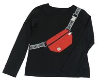 Černé triko s potiskem ledvinky C&A