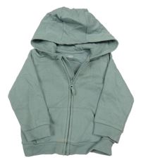 Zelenošedá propínací mikina s kapucí F&F