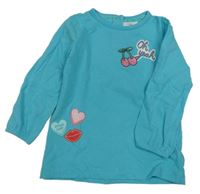 Azurové triko s obrázky Topomini 