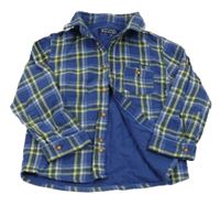 Tmavomo-limetková kostkovaná podšitá košile Mayoral