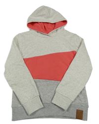 Šedo-růžová mikina s kapucí Yigga