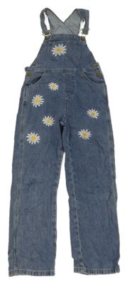 Modré laclové rifle s kytičkami PatPat