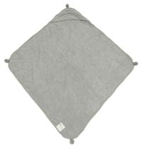 Šedá froté osuška s bambulkami 