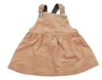 Světlerůžové manšestrové laclové šaty