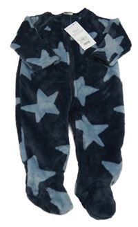 Nové - Tmavomodrý chlupatý overal s hvězdičkami Next