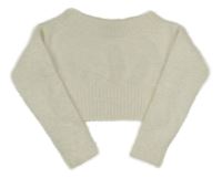 Smetanový chlupatý crop svetr New Look