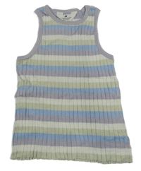 Barevně pruhovaný žebrovaný pletený top H&M